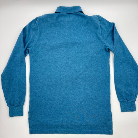 Polo Ralph Lauren Men's Long Sleeve Polo Shirt Blue Orange Logo Cotton Casual - Picture 2 of 11